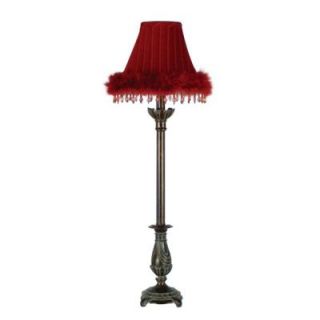 Limelights 22.83 in. Hollywood Glam Table Lamp with Red Faux Fur and Bead Trimmed Shade LT3006 RED