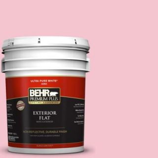 BEHR Premium Plus 5 gal. #P150 2 Energetic Pink Flat Exterior Paint 405005