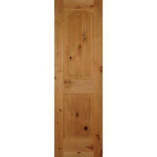 Builder's Choice 24 in. x 80 in. 2 Panel Arch Top Unfinished Solid Core Knotty Alder Single Prehung Interior Door HDKA2A20L