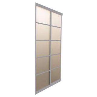 Contractors Wardrobe 72 in. x 81 in. Silhouette 5 Lite Aluminum Satin Clear Finish Interior Sliding Door SI5 7281SC2R