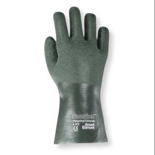 Ansell Size L Chemical Resistant Gloves, PVC, Green, 04 412