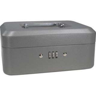 BARSKA 0.04 cu. ft. Steel Cash Box Safe with Combination Lock, Grey CB11784