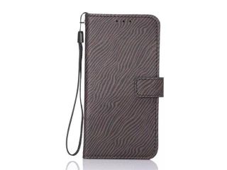 Apexel Zebra Print Unique Design Magnet High Quality Leather Cellphone Case with Detachable Hand Strap For Samsung Galaxy S6 BLACK