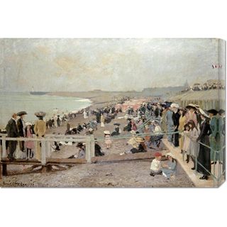 Ernest Oppler The Beach, Dieppe Stretched Canvas Art
