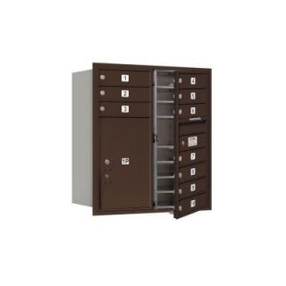 Salsbury Industries 3700 Series 34 in. 9 Door High Unit Bronze USPS Front Loading 4C Horizontal Mailbox with 10 MB1 Doors/1 PL6 3709D 10ZFU