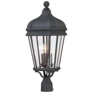 the great outdoors by Minka Lavery Harrison 3 Light Black Outdoor Post Mount Light 8696 66