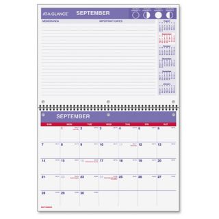 Recycled Monthly Academic Desk/Wall Calendar, 11 x 8, 2012 2013