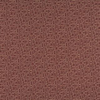 C594 Dk Burgundy Beige Geometric Rectangle Durable Upholstery Fabric