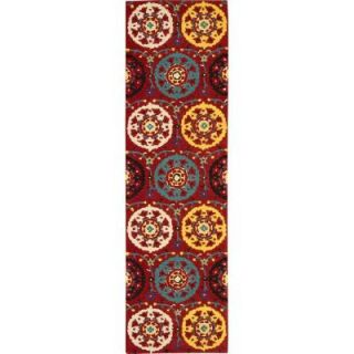 Nourison Suzani Red 2 ft. 3 in. x 8 ft. Rug Runner 139597