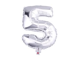 1Pcs Silver Number '5' Mylar Foil Balloon Spelling Word For Wedding Birthday Decor