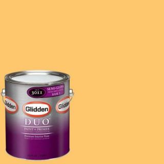 Glidden DUO 1 gal. #GLO12 01S Refreshing Mimosa Semi Gloss Interior Paint with Primer GLO12 01S