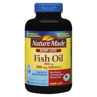 Nature Made Burpless Fish Oil 1000 mg Softgels   150 Count