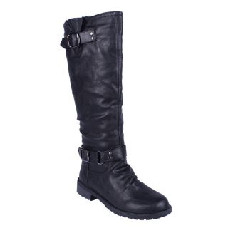Elegant by Beston Womens Dillian 7 Black Riding Boots  