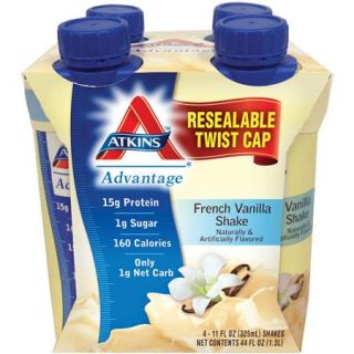 Atkins Advantage Vanilla Shake, 11 fl oz, 4ct