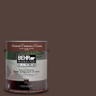 BEHR Premium Plus Ultra 1 gal. #PPF 51 Dark Walnut Eggshell Enamel Interior Paint 275301