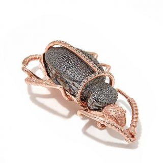 Jewels of Istanbul .40ct White Topaz Rose Gold Plated Sterling Silver "Beetle"    7945318