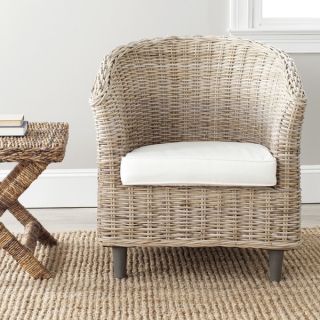 Safavieh Omni Brown/ Black / White Stripe Barrel Chair