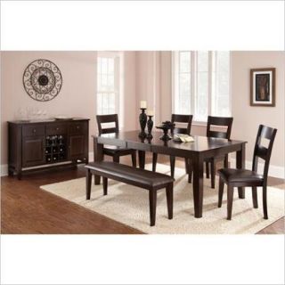Steve Silver Company Victoria 6 Piece Rectangular Dining Table Set in Mango