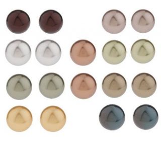 KJL Stately Set of 9 Simulated Pearl Earrings —