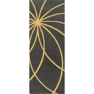 Hand tufted Escort Iron Ore Floral Wool Rug (26 x 8)
