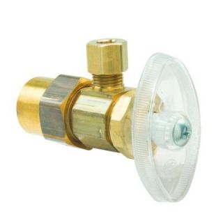 BrassCraft 1/2 in. Nominal CPVC Inlet x 1/4 in. O.D. Compression Outlet Brass Multi Turn Angle Valve (5 Pack) PR09X RM