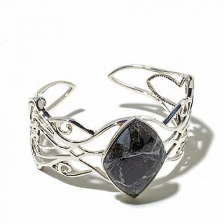 Studio Barse Black Obsidian Sterling Silver Cuff Bracelet   7815107