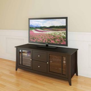 Elegance Extra Wide Espresso TV Stand with Doors, for TVs up to 60"