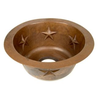 Copper 16 x 16 x 7 Round Texas Star Embossed Bar Sink by DVontz