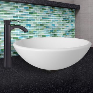Phoenix Stone Glass Vessel Bathroom Sink and Otis Faucet Set