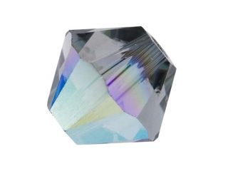 Swarovski Crystal, #5328 Bicone Beads 6mm, 20 Pieces, Antique Grey AB