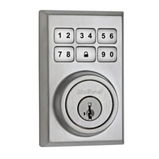Kwikset SmartCode Contemporary Single Cylinder Satin Chrome Electronic Deadbolt Featuring SmartKey 909 CNT 26D SMT CP