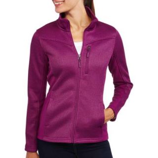 Faded Glory Women's Sporty Plush Fleece Jacket With Softshell Piecing