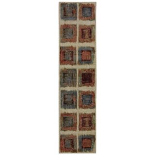 Mohawk Home Rusty Boxes Brown Rectangular Indoor Tufted Runner (Common 2 x 8; Actual 24 in W x 96 in L x 0.5 ft Dia)