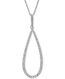 Arabella Swarovski Zirconia Loop Pendant Necklace in Sterling Silver