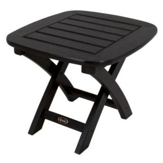 Trex Outdoor Furniture Yacht Club 21 in. x 18 in. Charcoal Black Patio Side Table TXNSTCB