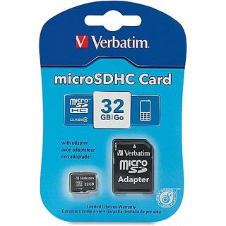 Verbatim 32GB Class 4 microSDHC Memory Card with Adapter