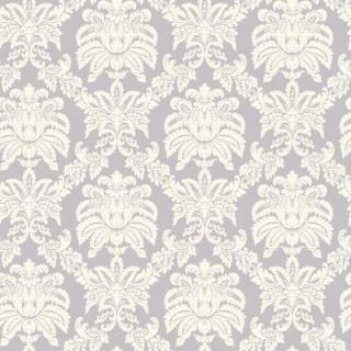 The Wallpaper Company 8 in. x 10 in. Purple Pastel Sweeping Damask Wallpaper Sample WC1283926S