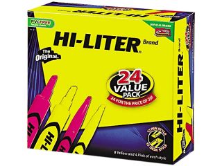 Hi Liter Combo Pk, Chisel Pt, 24/PK, Fluorescent PK/YW AVE29862