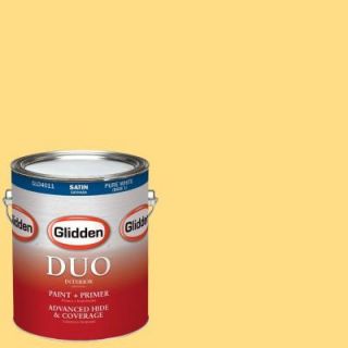 Glidden DUO 1 gal. #HDGY28U Yellowbird Satin Latex Interior Paint with Primer HDGY28U 01SA