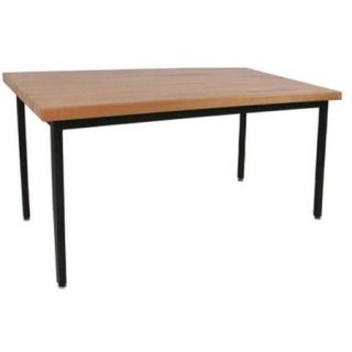 Lobo Tables QSLOB9071 ADJ 24 inch x 6 0 inch Fully Welded Lobo Table, Black Frame and Adjustable Legs, 1. 7 5 inch Hardwood