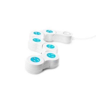 Quirky Pivot Power Adjustable White Electrical Power Strip PVP 1 WHT
