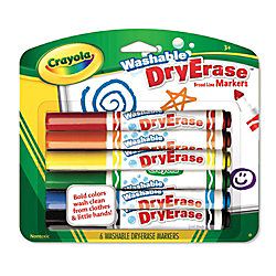 Crayola Washable Dry Erase Markers Assorted Pack Of 6