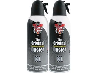 Dust Off DSXLPW Disposable Compressed Gas Duster, 10 oz Cans, 2/Pack