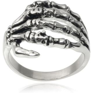 Daxx Men's Stainless Steel Skeleton Hand Ring