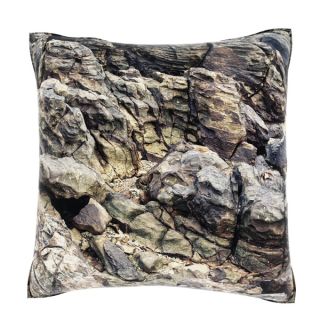 Maxwell Dickson Eroded Rock Texture 18 inch Velour Throw Pillow