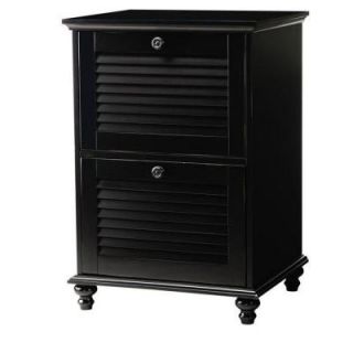 Home Decorators Collection Shutter 2 Drawer File Cabinet in Worn Black 1060900910