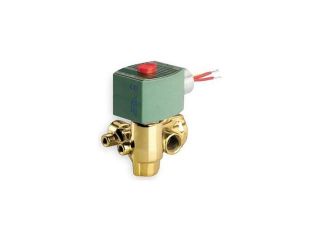 Solenoid Valve, 3 Way, NO, Brass, 1/4 In