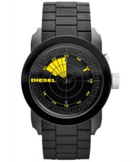 Diesel Unisex RDR Black Silicone Strap Watch 52x44mm DZ1605