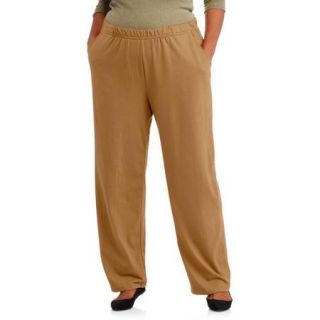 White Stag Women's Plus Size Knit Pull On Pants, Available in Regular and Petite Lengths