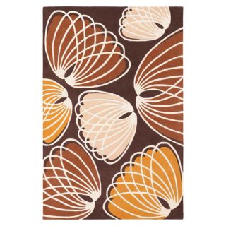 Lotus Rug in Chocolate/ Persimmon by Inhabit